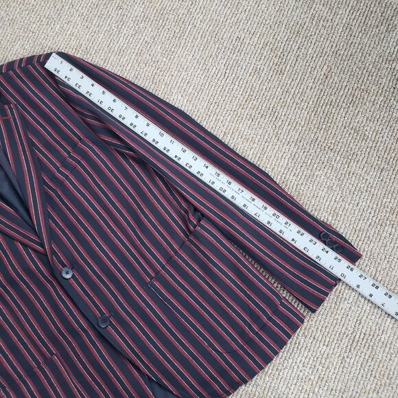Zara Man Burgundy Striped Boating Jacket 42R - Picture 7 of 10